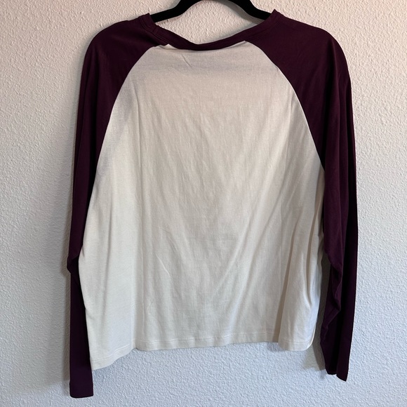 Mango Maroon 100% cotton Baseball T-shirt size large - Picture 6 of 7